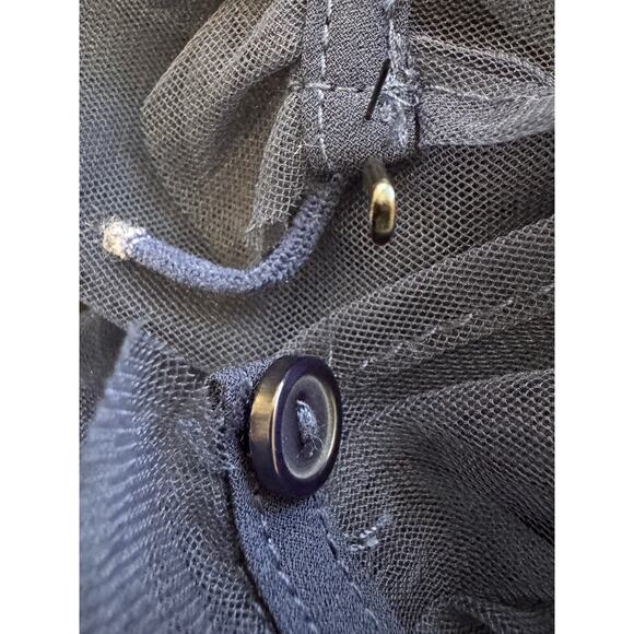 NEW LUSH NORDSTROM Navy Blue Tiered Mesh Mini Dress Size L - Picture 4 of 4